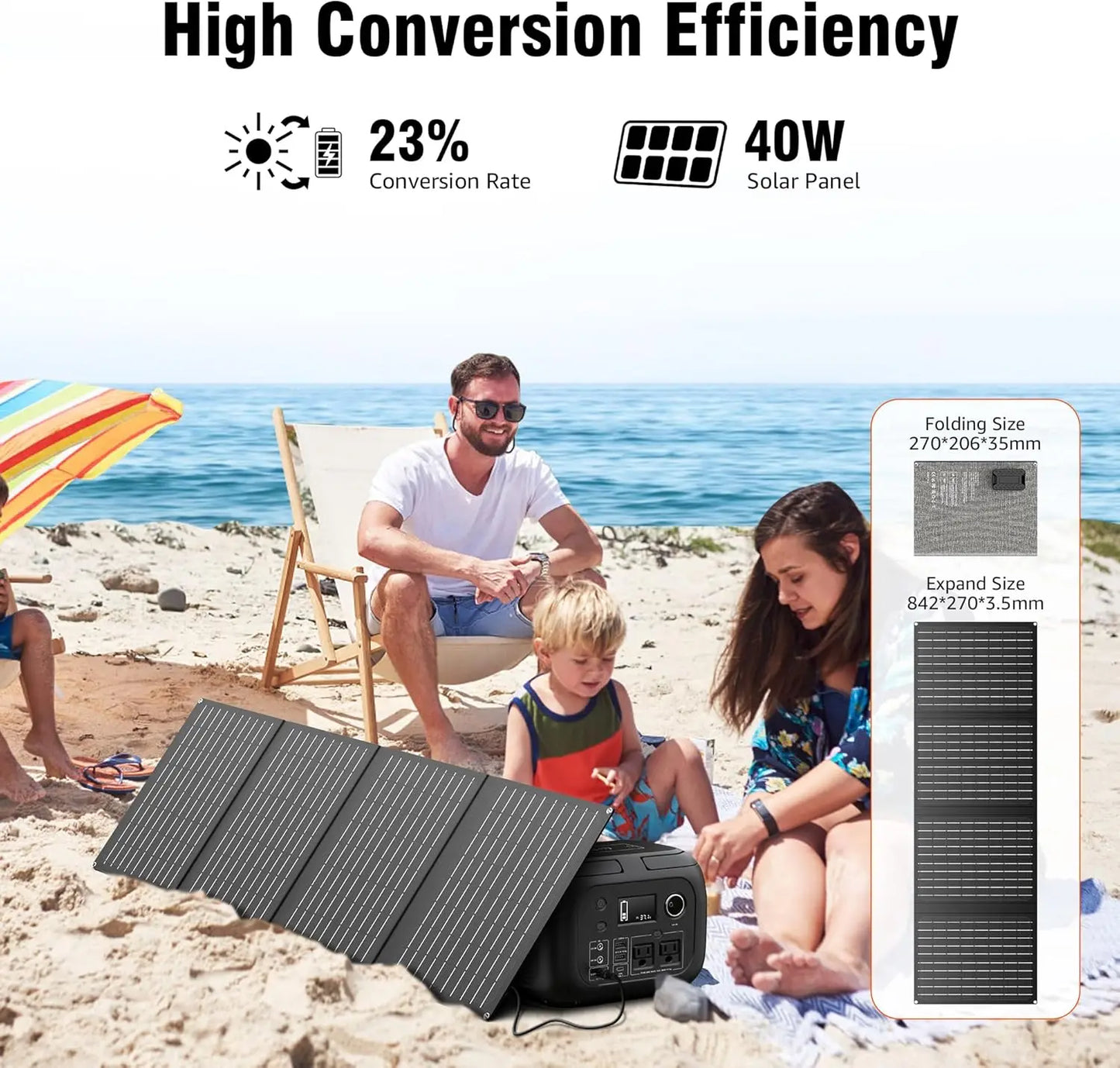 Power Station with Solar Panels, 110V Outlet