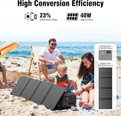 Power Station with Solar Panels, 110V Outlet