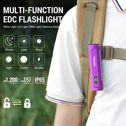 Flashlight with UV Light White Flood, Waterproof