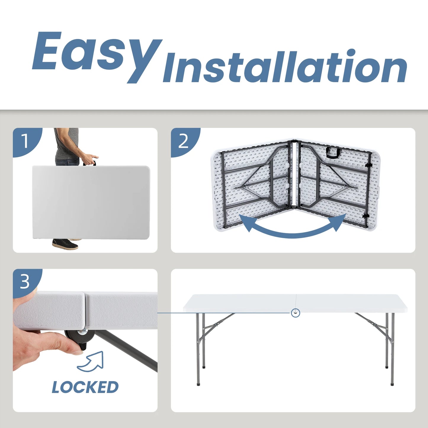 Portable Folding  Table with Carrying Handle