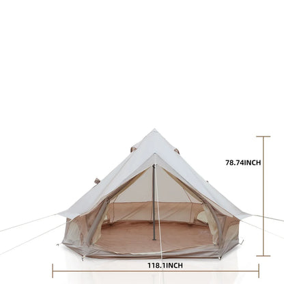 Bell Tent for Family Camping, Stove Jack, 4-8 People