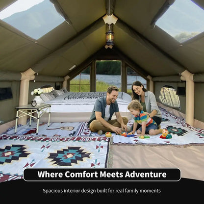 Inflatable Camping Tent, Stove Jack