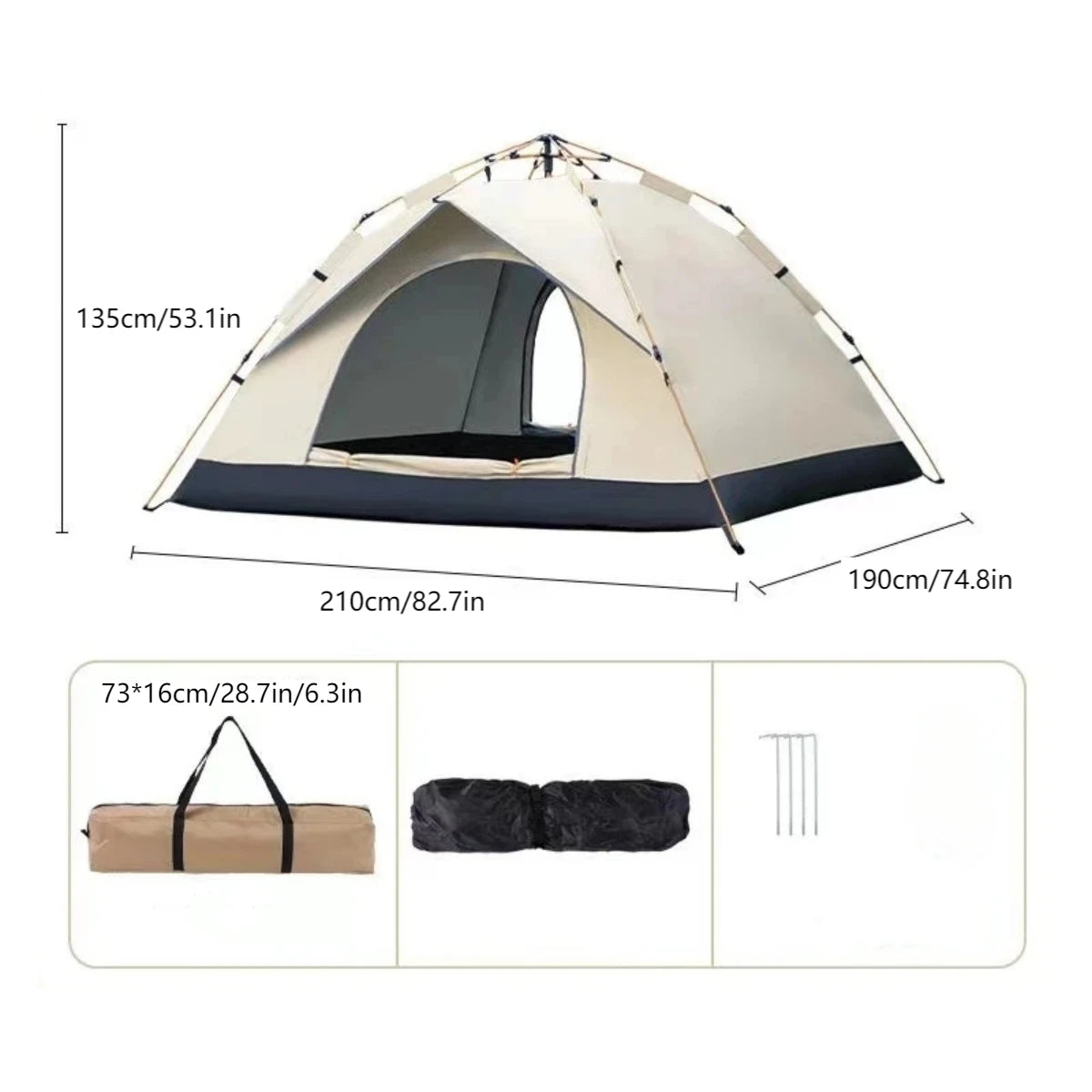 Outdoor Automatic Tent  Rainproof, Two Doors
