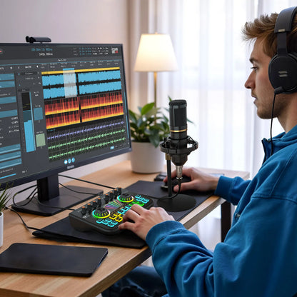Podcast Equipment Bundle, Condenser Microphone for  Audio Mixer