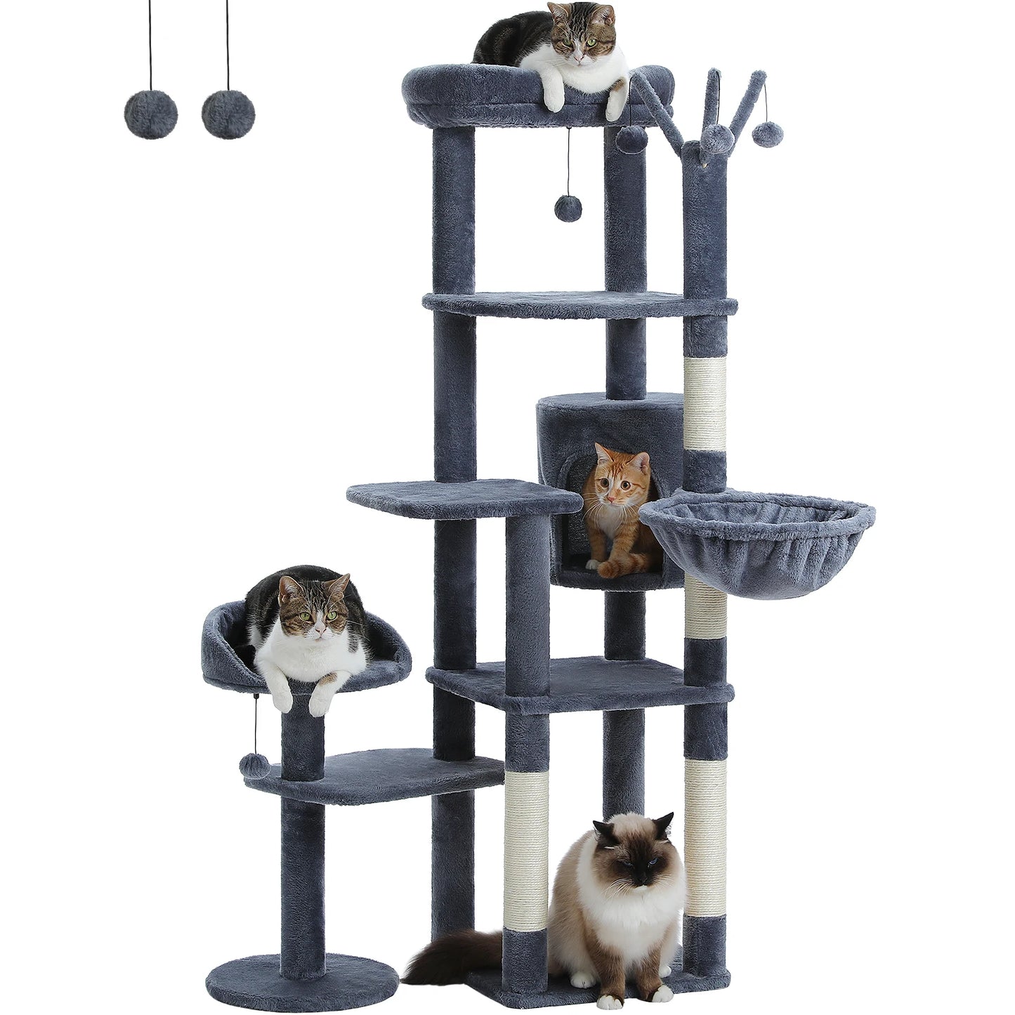 Cat Tree with Scratching Post, Hammock