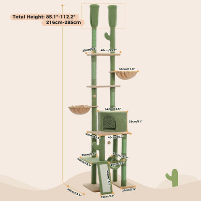 7 Tiers Cat Climbing Tree with Cozy Hammocks