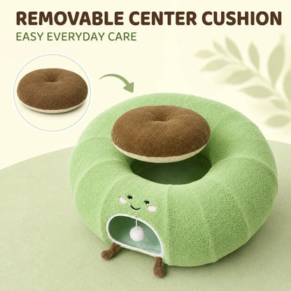 Convertible Cat Tunnel Bed With Hanging Ball
