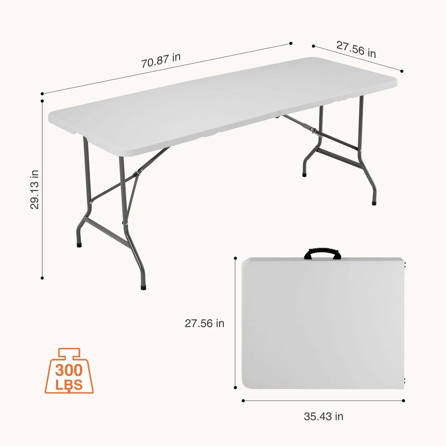 Portable Folding  Table with Carrying Handle