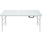 Folding Table, Rectangular Trestle Table with Adjustable Height,