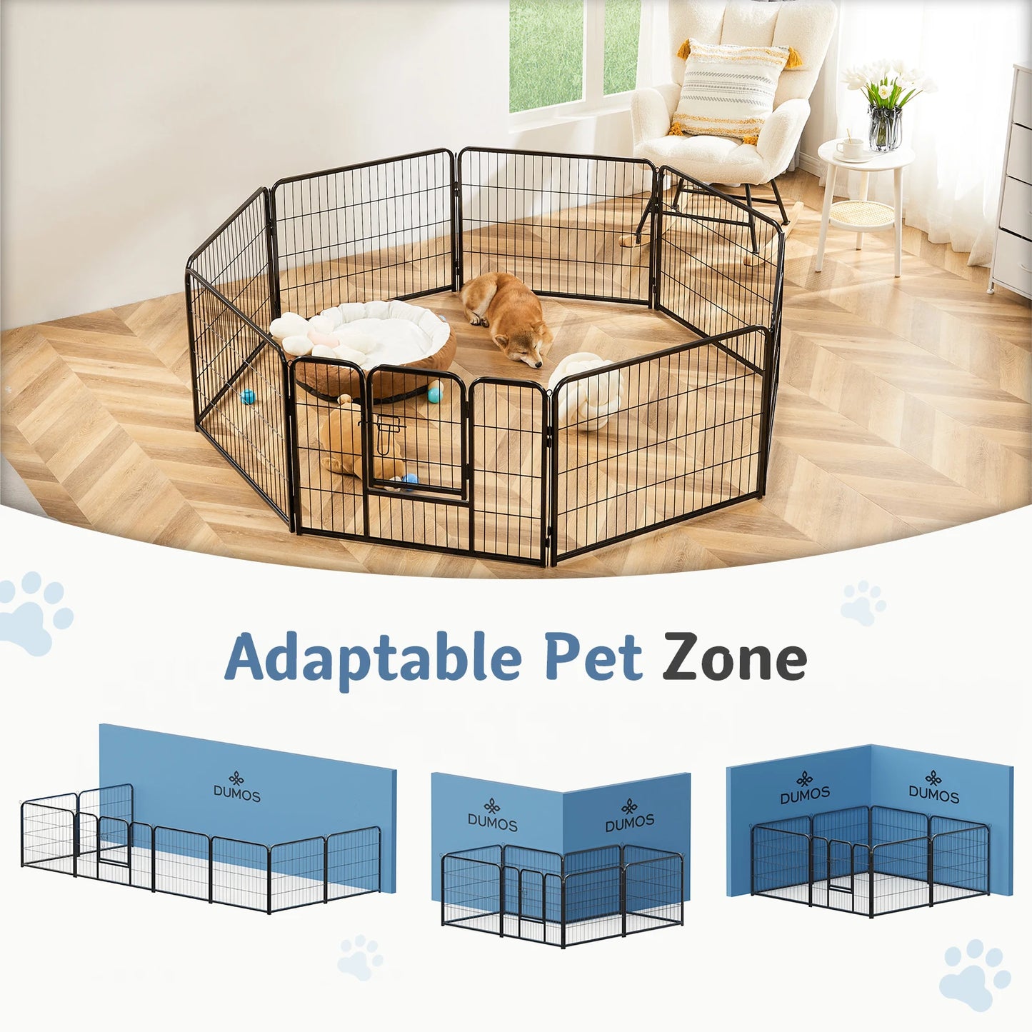 Dog Playpen  24 Inch to 32 Inch Foldable for Camping