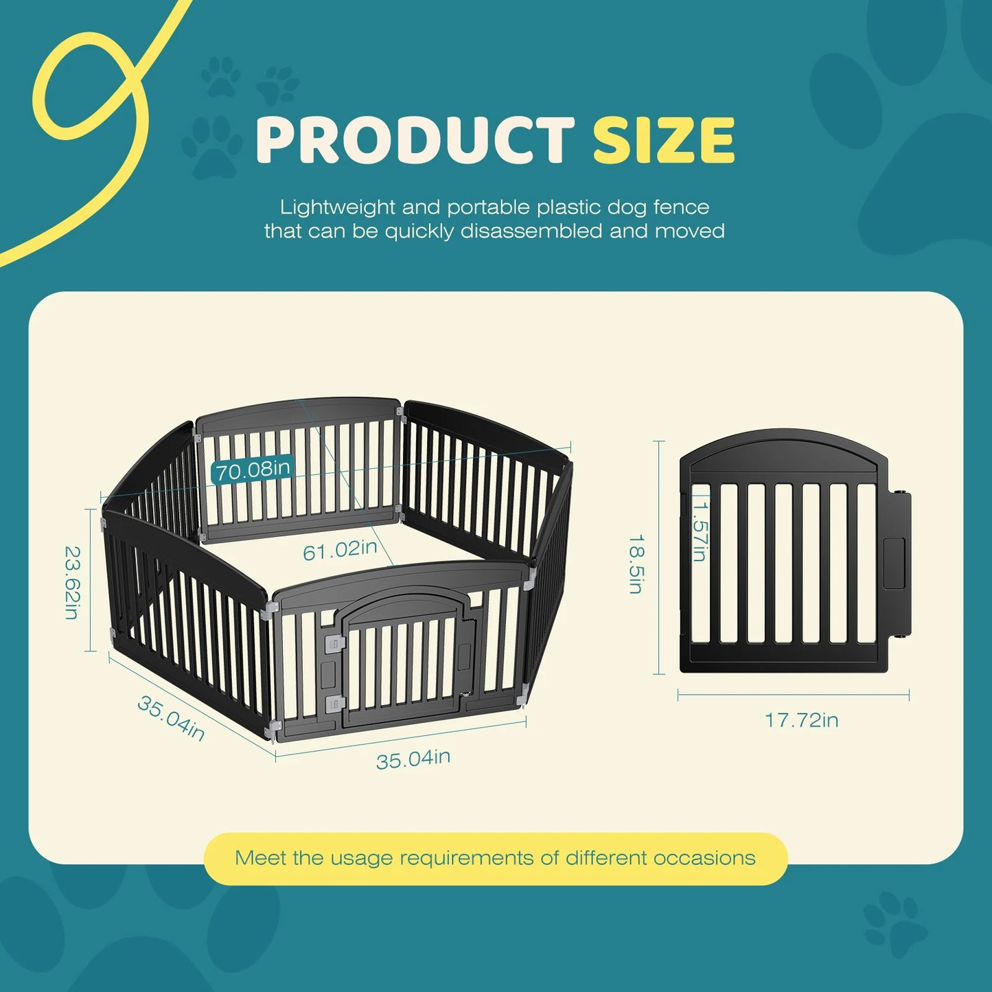 Dog Playpen  for Medium Dogs Indoor Outdoor
