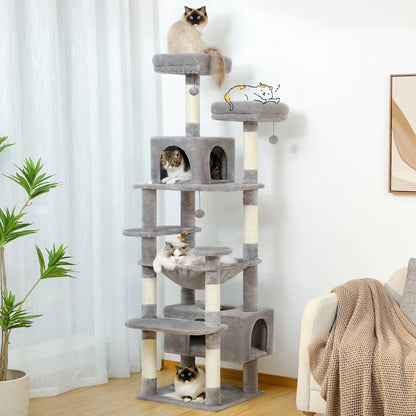 Cat Tree and Tower for Indoor Cats With Sisal-Covered Scratching Posts