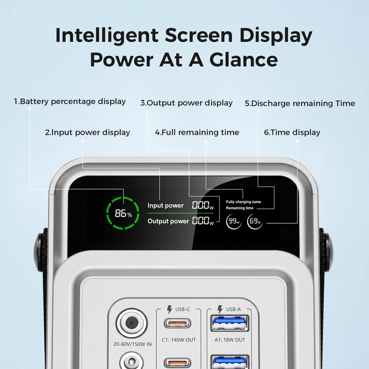 Portable Power Station, Emergency Solar Power Bank for Camping