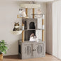 Cat Tree With Litter Box Enclosure, Sisal Scratching Posts And Hammock