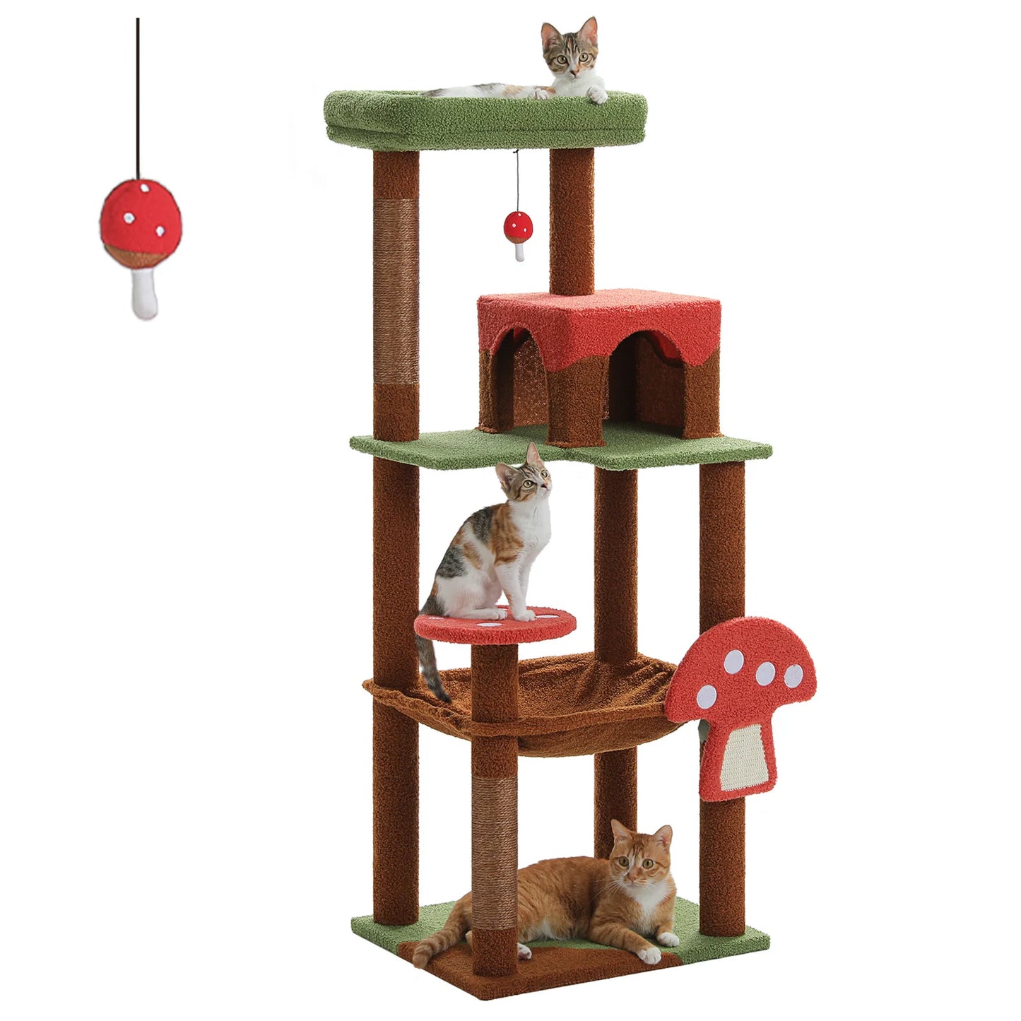 Cat Tree with Scratching Posts, Cat Condo, Hammock