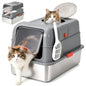 Enclosed Stainless Steel Litter Box With Lid