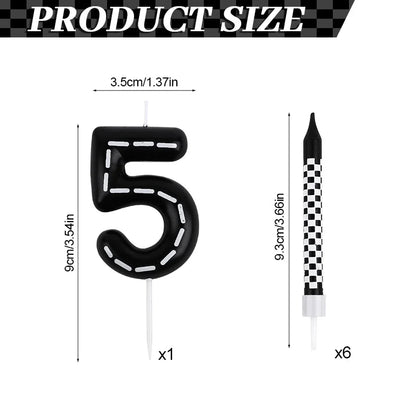 Birthday Candles Black White Checkered