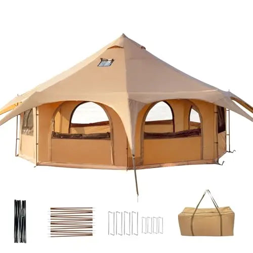 Large Bell Tent For Camping With Stove Jack