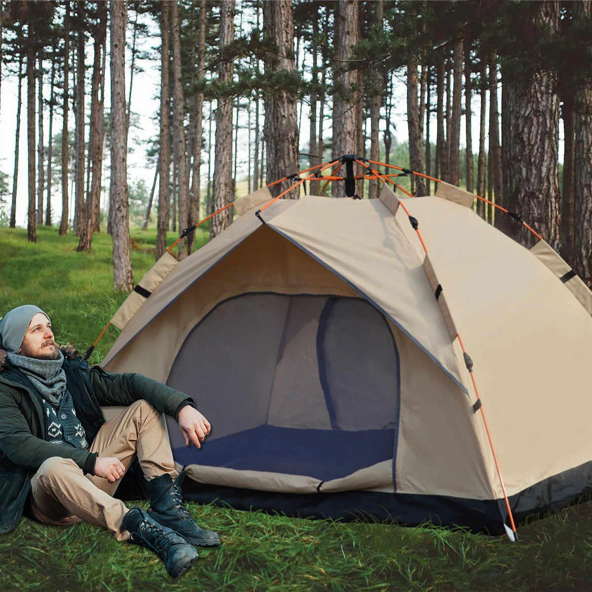 Outdoor Automatic Tent  Rainproof, Two Doors