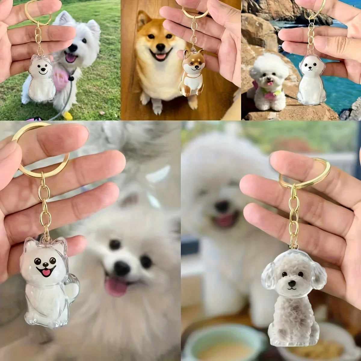 Transparent Dog Hair Storage Container, Memorial Keychain
