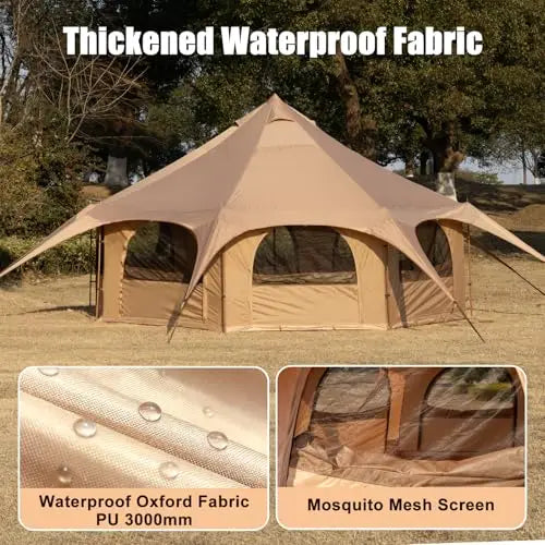 Large Bell Tent For Camping With Stove Jack