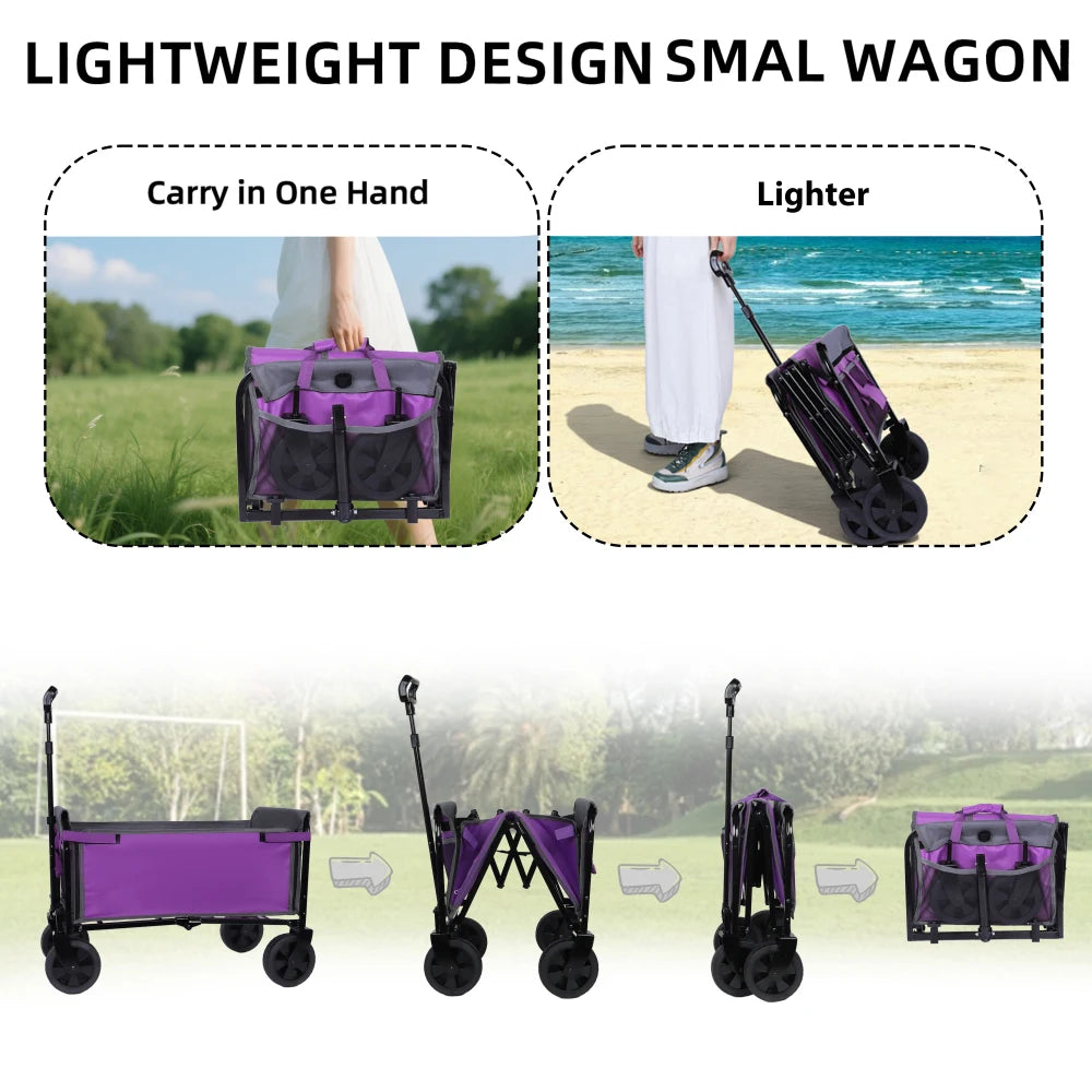 Collapsible Wagon with Wheels -Lightweight Utility, Camping