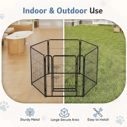 6 Panels Metal Dog Playpen  for Puppy Exercise