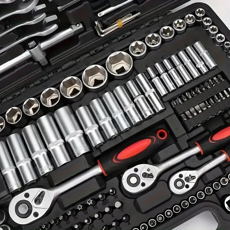 Steel Socket Set with Ratchet Wrench