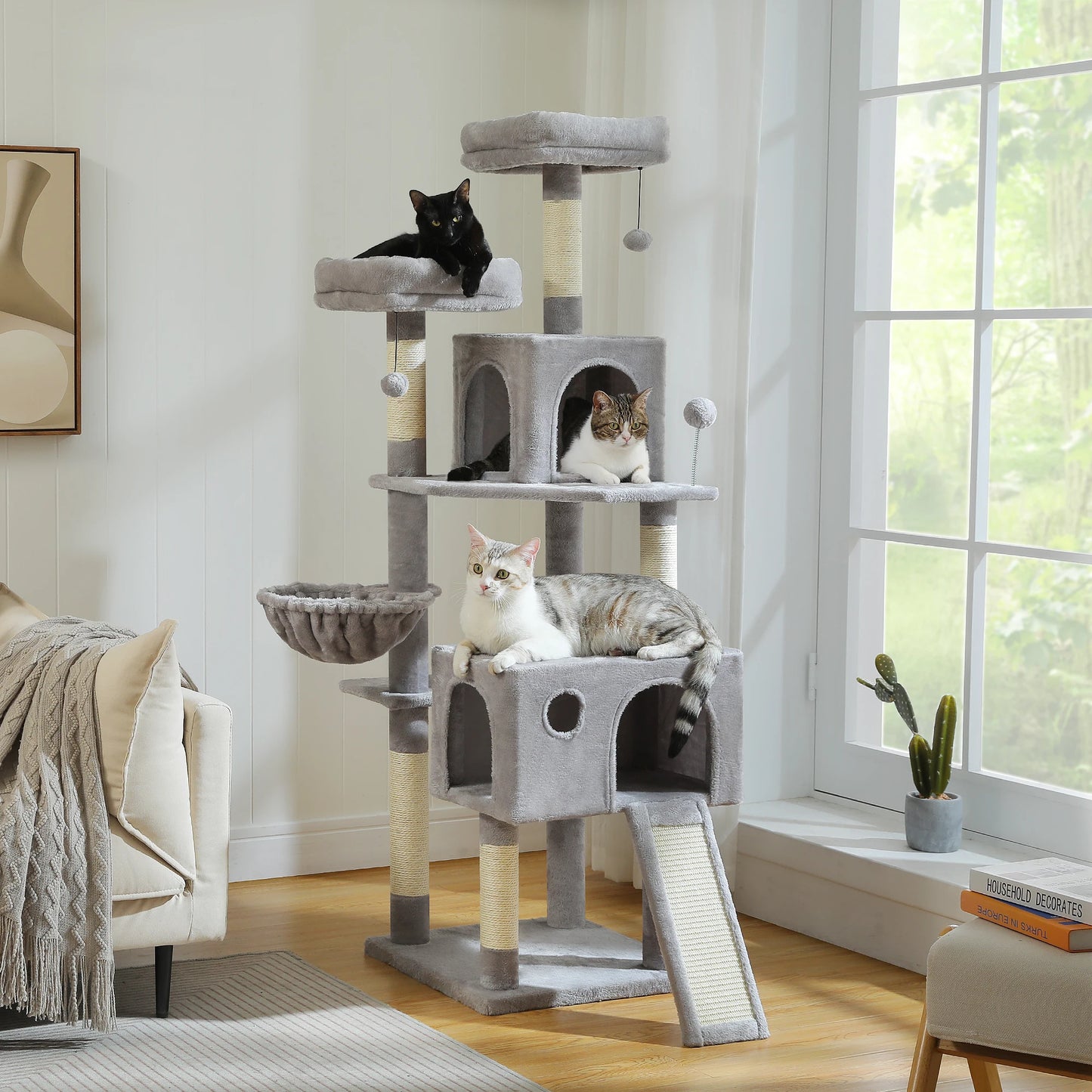 Multi-Level Cat Tree Tower with Sisal Scratching Post
