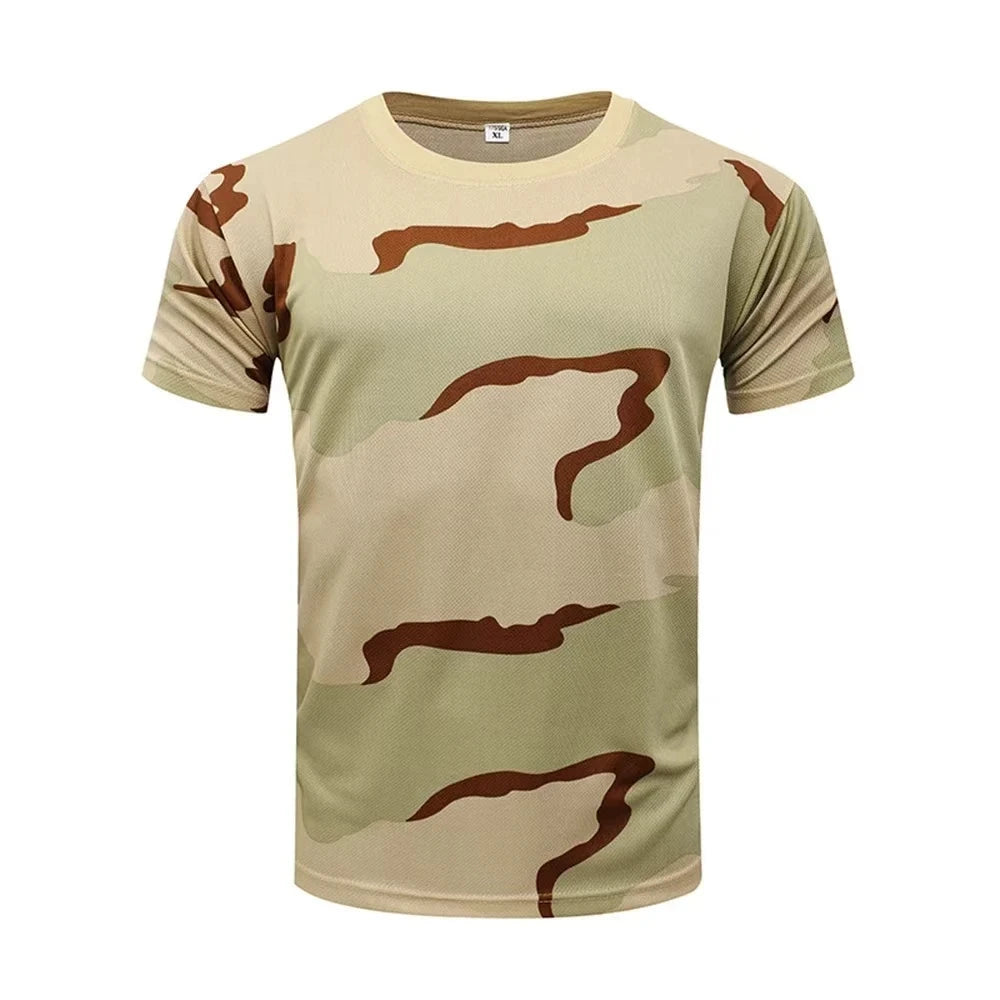 Camouflage T-shirt Men Breathable Tactical Combat