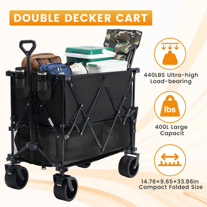 Double Decker Wagons for Grocery, Garden, Camping