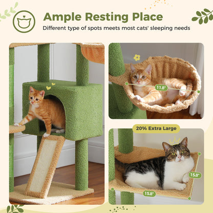 Cat Tree with Large Hammock, Sisal Scratching Posts