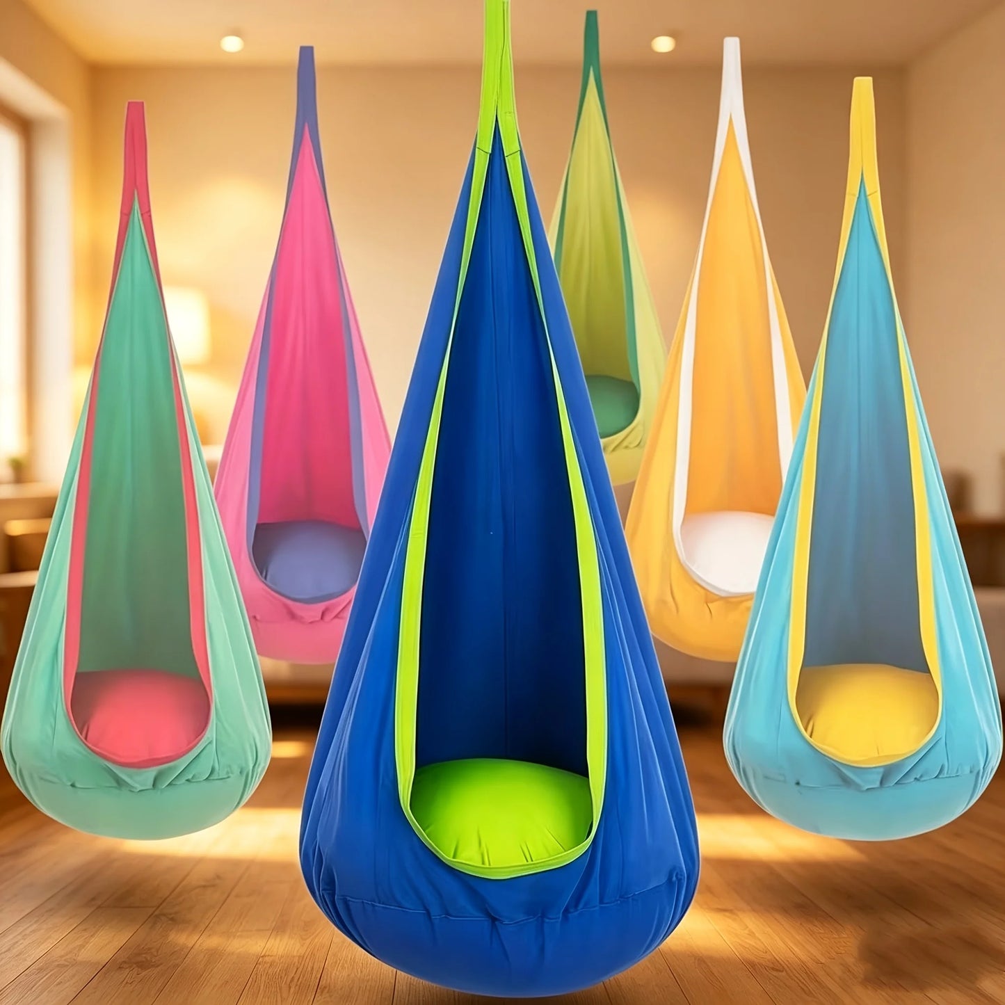 Hanging Hammock Chair Includes Inflatable Pillow