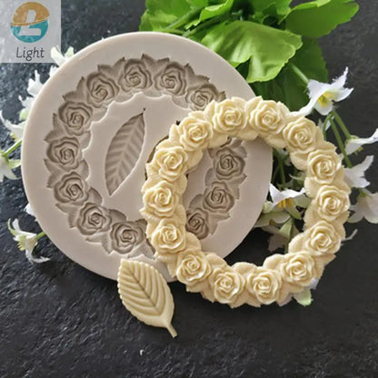 Rose Garland Silicone Fondant Mold For Cake