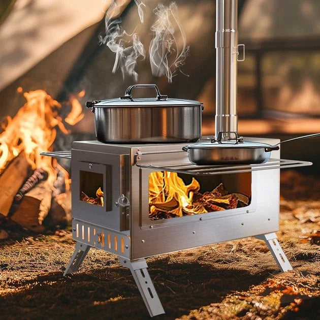 Wood Burning Stove for Outdoor Heating & Cooking