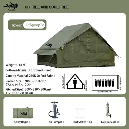 Inflatable Camping Tent, for 4-8 Persons,