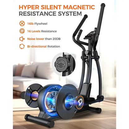 Elliptical Exercise Machine with16Level Resistance, HyperQuiet