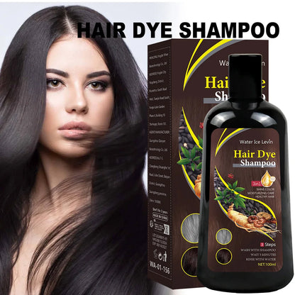 Hair color shampoo instantly from white to brown