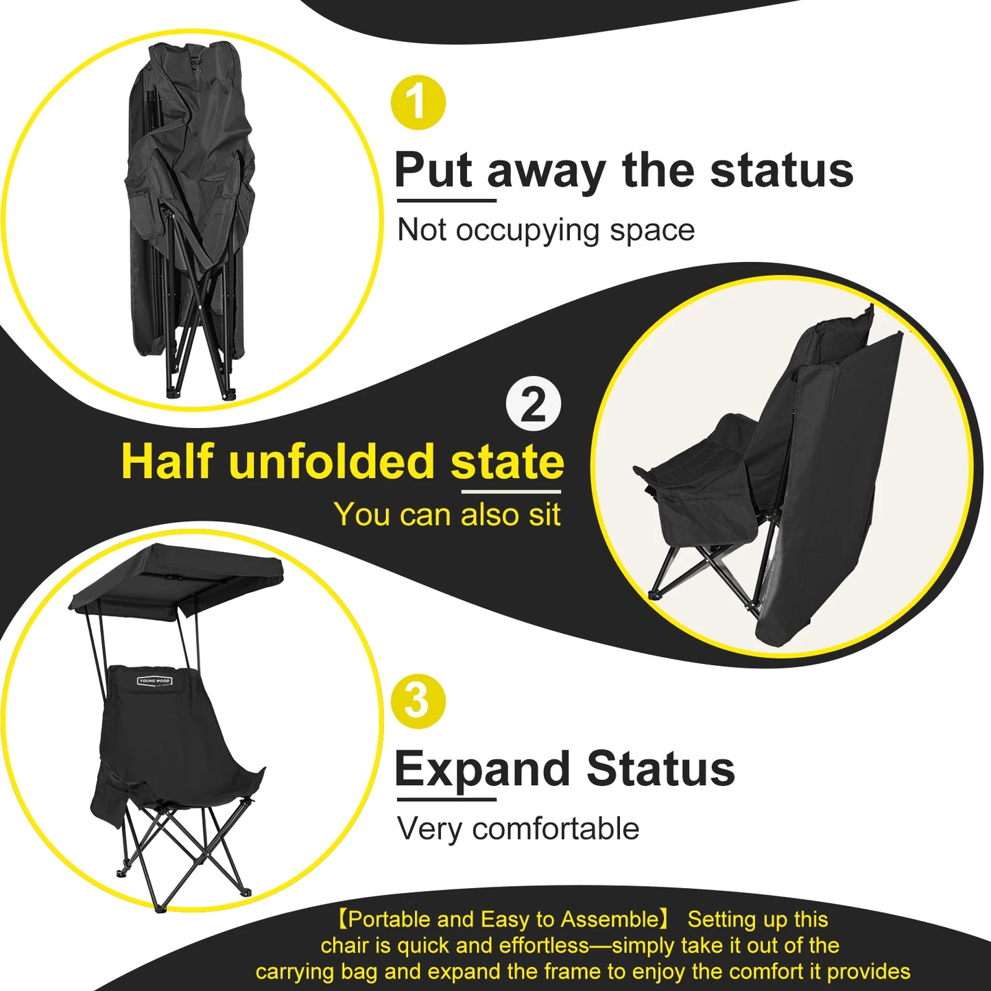 Camping Chair Beach Chair With Shade Canopy