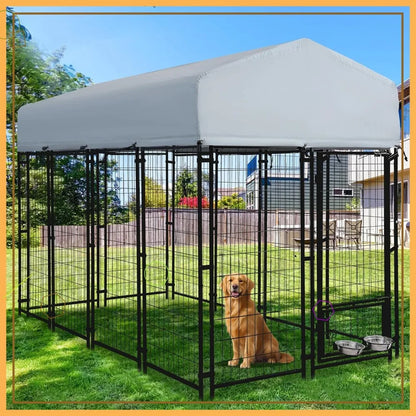 Heavy Duty Outdoor Dog Kennel with Roof