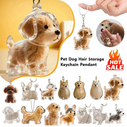 Transparent Dog Hair Storage Container, Memorial Keychain
