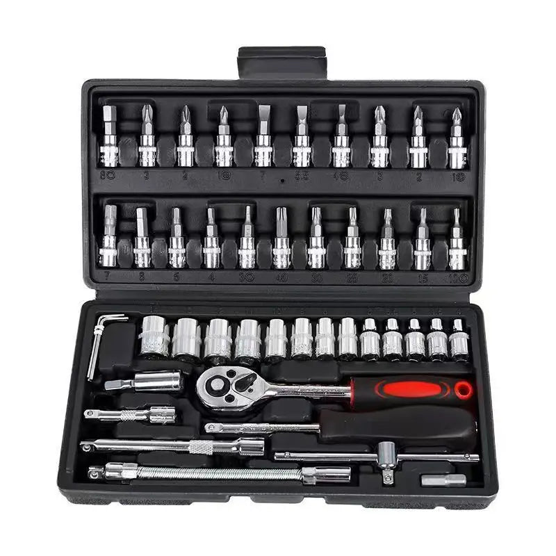 Steel Socket Set with Ratchet Wrench