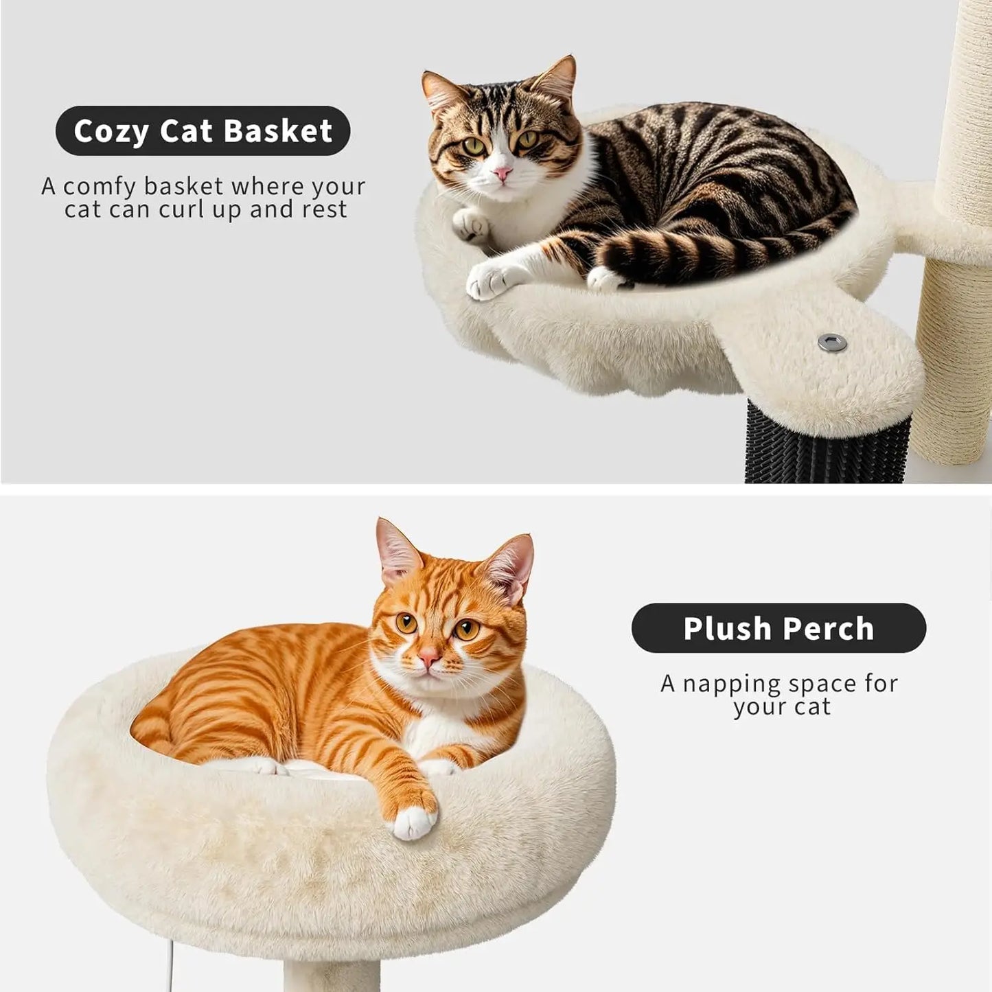 Litter Box Enclosure with Cat Tree with Condo/Hammock/Scratching Post