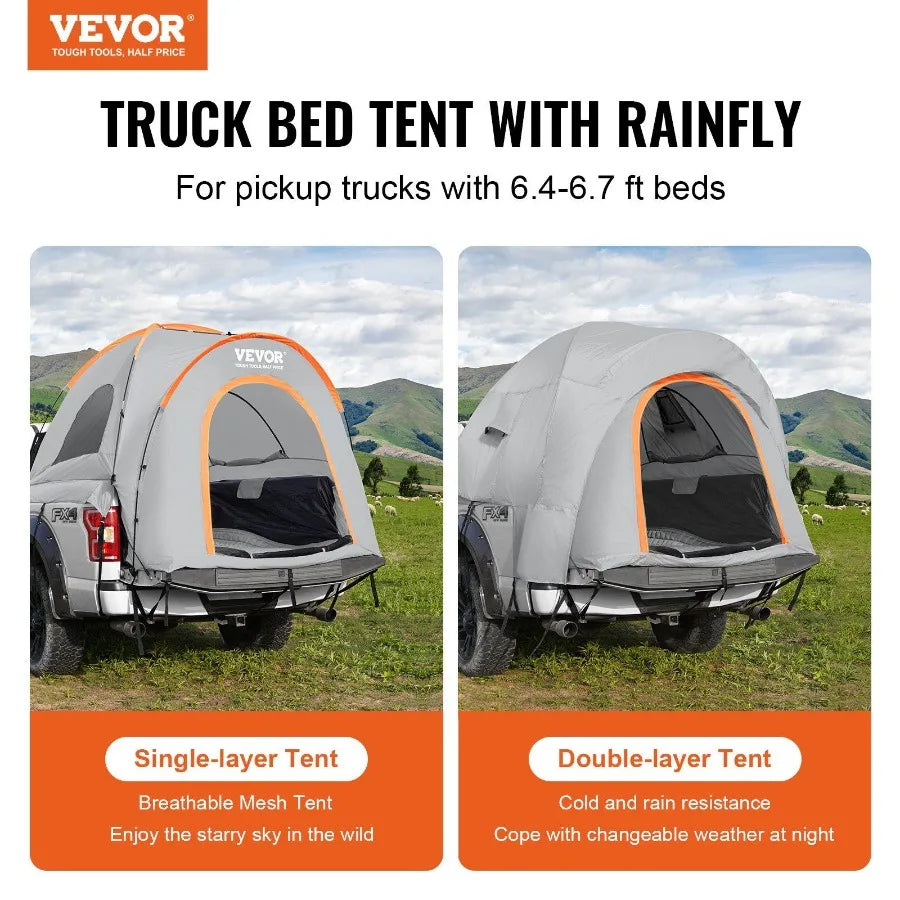 Truck Bed Tent with Rain Layer and Carry Bag