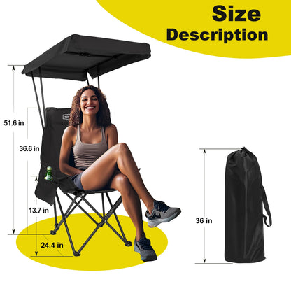 Camping Chair Beach Chair With Shade Canopy