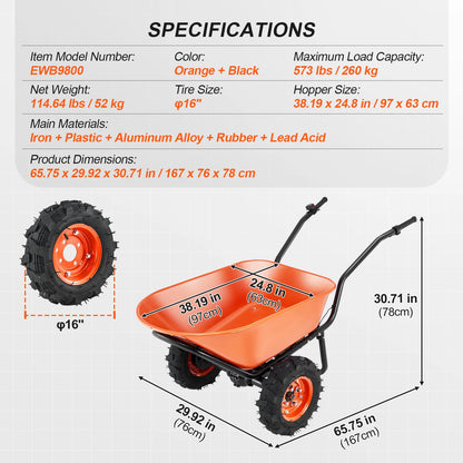 Electric Wheelbarrow Yard Cart