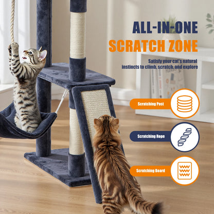 Cat Tree Tower, Sisal Scratching Posts, Multi Level Cat Climbing