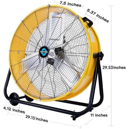 24" Metal Drum Fan, 3-Speed, Heavy Duty
