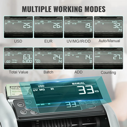 Money Counter Cash Register  Counterfeit Bill Detector