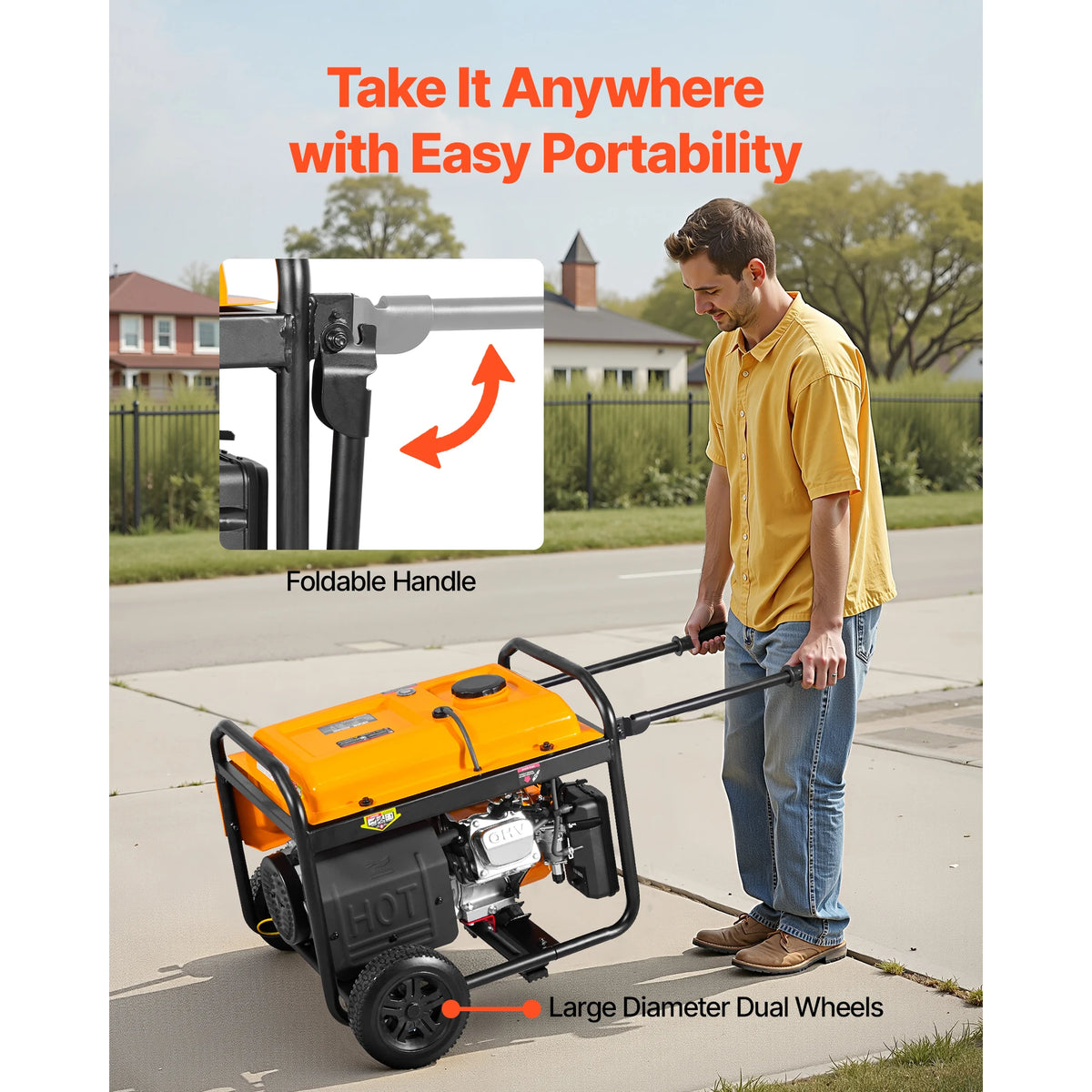 Portable Generator, Dual Fuel Generator with Electric Start